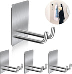 Adhesive Hooks, Stick on Stainless Steel Towel Robe Razor Wall Hooks by AdhesiveHooks