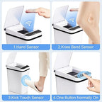 Bathroom Trash Cans with Lid 2 Pack 2.2 Gallon Touchless Automatic Motion - Image 6