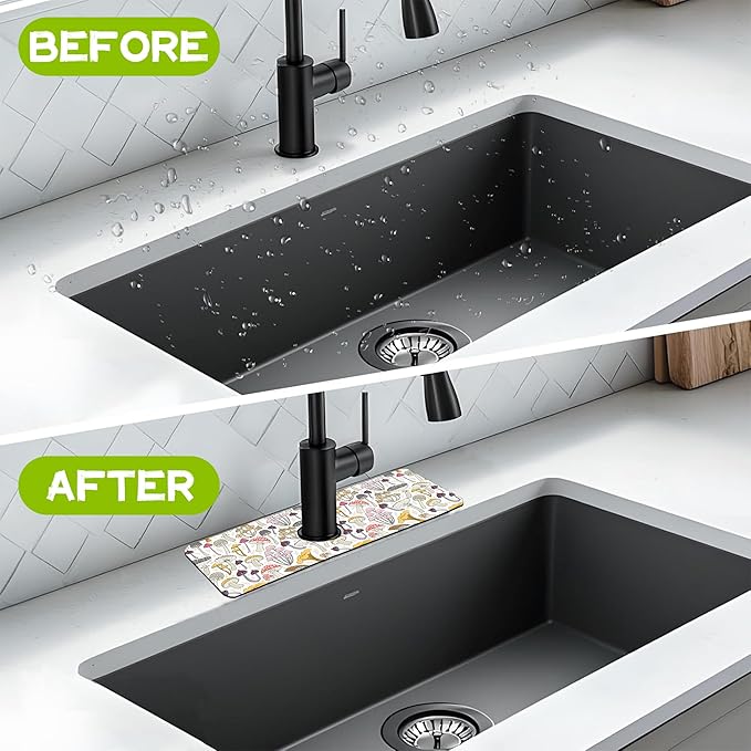 Kitchen Sink Splash Guard Faucet Mat Super Absorbent Fast Drying Mat Guard - Image 6