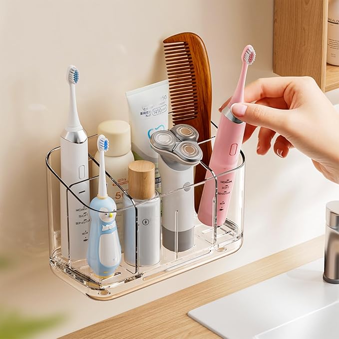Electric Toothbrush Holder，Toothbrush and Toothpaste Holder by QHLhomestead