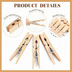Kigley 90 Pcs Large Wooden Clothespins Extra Wide 2.83 Inches Length Sturdy - Image 3