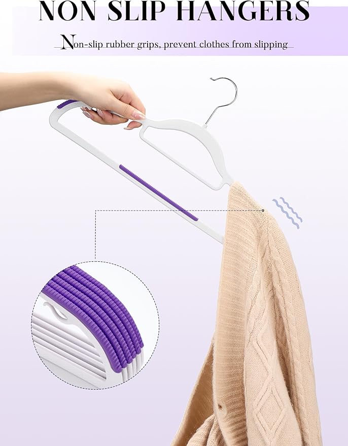 HOUSE DAY Plastic Hangers 100 Pack, Heavy Duty Coat Hanger - Image 4