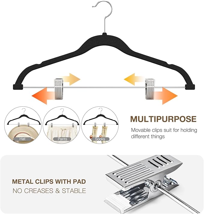 Korpai 36-Pack Black Velvet Hangers - Image 3