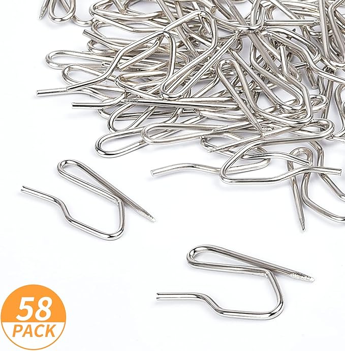 1.2 Inches Curtain Hooks, Sopito 58pcs Metal Drapery Pin and Hook - Image 7