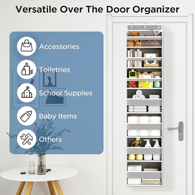 Over The Door Organizer, 7 Tier Door Hanging Organizers - Image 9