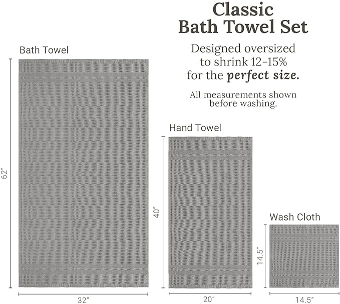 GILDEN TREE Waffle Towel Set Quick Dry Thin | 2 Bath Towels | 2 Hand Towels | 2 - Image 8