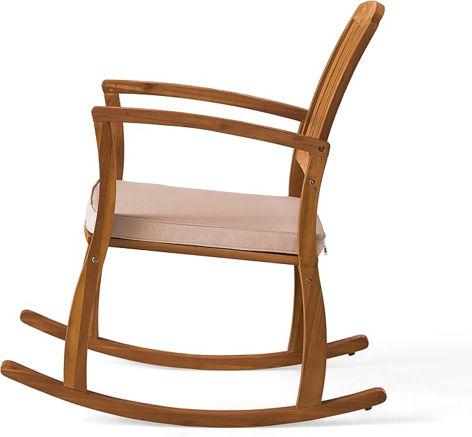 Christopher Knight Home Selma Acacia Rocking Chairs with Cushions, 2-Pcs Set, Teak Finish - Image 8