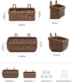 AceList Wall Hanging Basket, Boho Style Hand-Woven Hanging Storage Baskets - Image 2