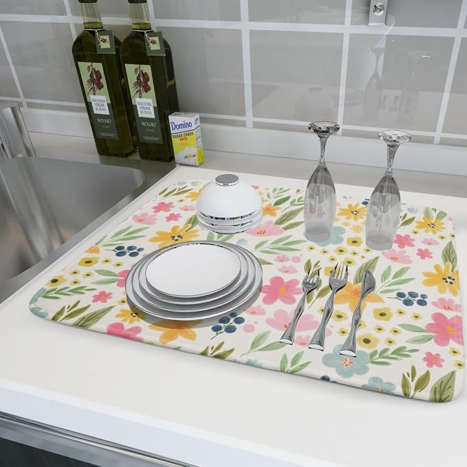 Spring Easter Floral Dish Drying Mat - Image 6