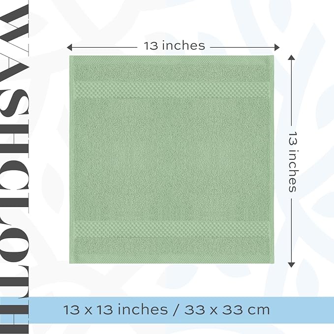 White Classic Luxury Cotton Washcloths 13x13 Inch - Image 4