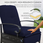 Kozyard Adjustable Outdoor Reclining Lounge Chair, Cushioned Patio Chaise Lounge with Extendable Metal Frame for Sunbathing, Reading & Relaxing – Comfortable Outdoor Recliner(Navy Blue) - Image 3