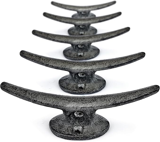 Ambipolar 5 Pack Decorative Cast Iron Heavy Duty Double Hooks, Wall Mounted - Image 3