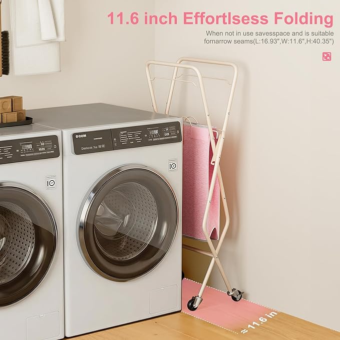 Convenient Laundry Basket with Wheels, Heavy Duty Dirty Clothes Laundry Hamper - Image 4