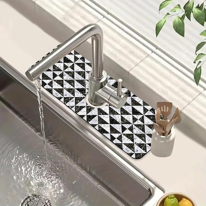 Granite Floor Tiles Sink Faucet Absorbing Mat Mosaic Texture Super Absorbent by Unknown