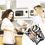 Abstract Boho Black and Beige Brown Floral Kitchen Towels Set of 2, 70s Retro - Image 5