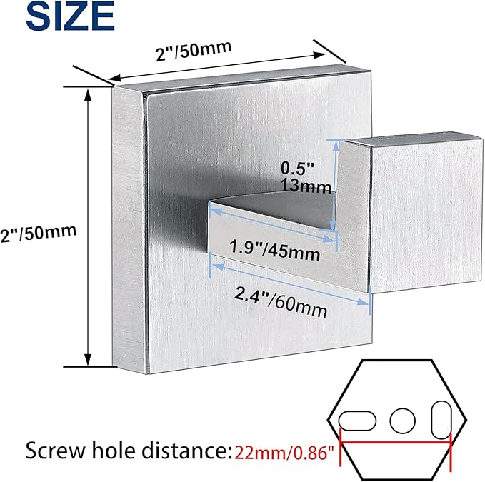 Towel Hooks for Bathrooms, Brushed Nickel Towel Hook for Kitchen Bathroom - Image 3