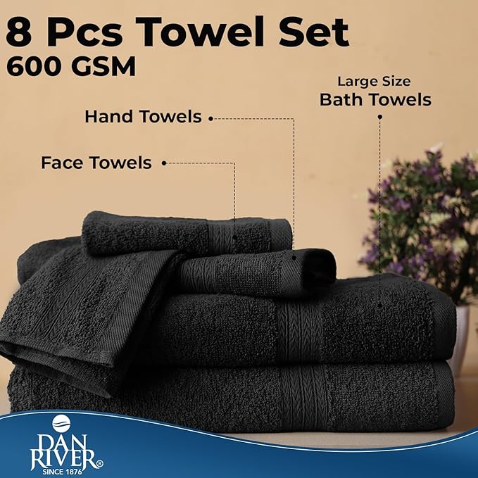 DAN RIVER 8 PC Luxury Bath Towels - Image 7