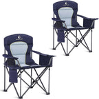 ALPHA CAMP Heavy Duty Camping Chair 500LBS Capacity, Oversized Folding Chair for Heavy People, Padded Portable Outdoor Chair with Cooler Bag & Cup Holder for Camping, Fishing, Beach by ALPHACAMP
