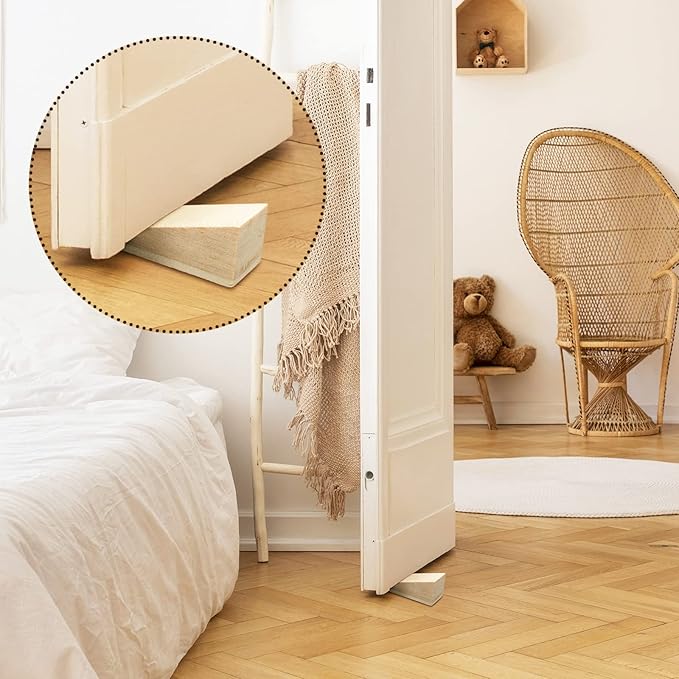 6 Pcs Wooden Door Stopper Wedge Non Slip Firefighter Wood Door Stopper Wedge - Image 5