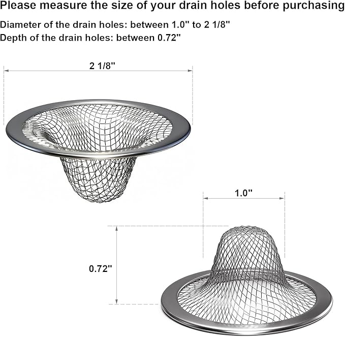 Bathroom Sink Strainer, Little Drain Mesh, RV and Lavatory Sink Drain Strainer - Image 2