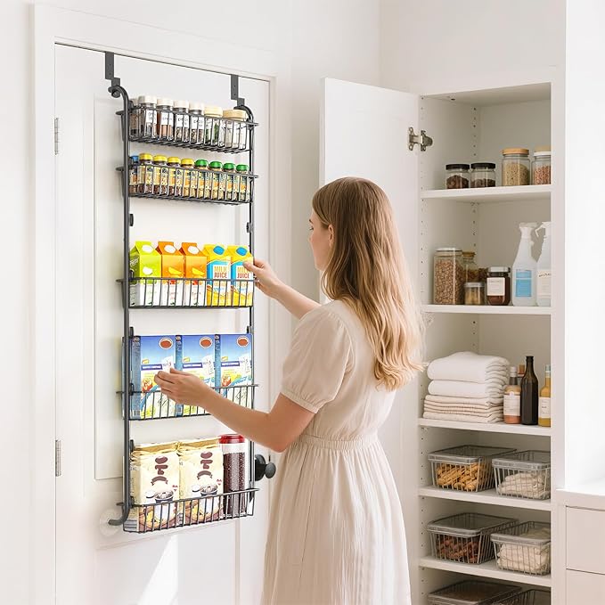 Delamu Over The Door Pantry Organizer, 5-Tier Pantry Door Organizers and Storage - Image 9