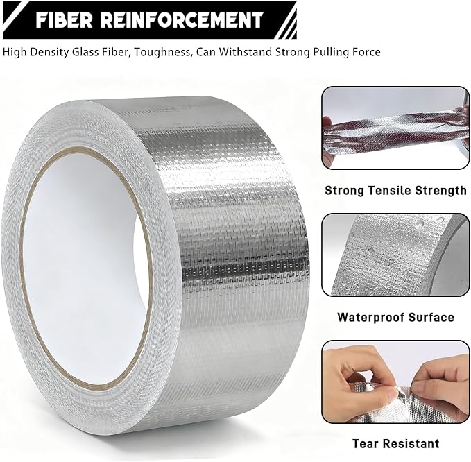 2" x 66 Ft Aluminum Foil Tape, 5.91 mil - Image 5