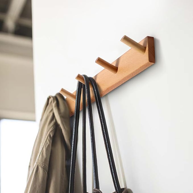 evory 2 Pack Coat Rack Wall Mount, 17 Inch Coat Hooks - Image 2