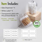 4 Pack Acrylic Qtip Holder Dispenser - Image 2