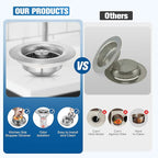 2 Pack Sink Drain Strainer Kitchen Sink Drain Strainer&Sink Stopper, Stainless - Image 4