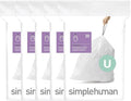 simplehuman Code U 100 Count, Dispenser Pack Custom Fit Liners, Drawstring by Simplehuman