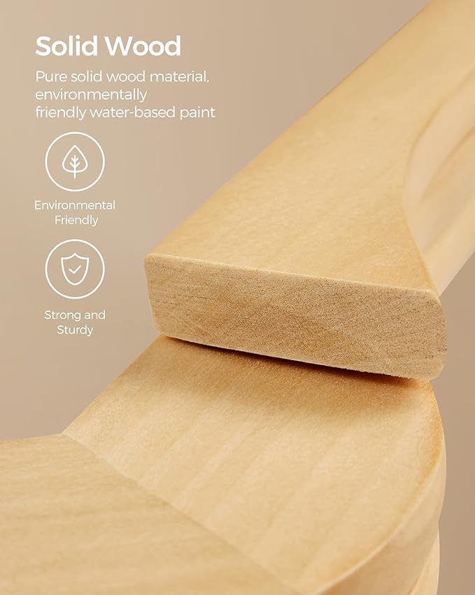 SONGMICS Solid Wood Hangers, Pants Bar, 360° Swivel Hook, Non-Slip - Image 3