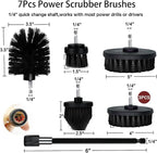 Drill Brush Attachment Set, 7 Pack 1/4in Power Scrubber Brush + Extend Long Rod - Image 4