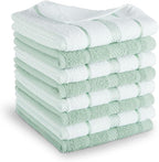 KitchenAid Albany Dishcloth 8 Pack Set, Pistachio/White by KitchenAid