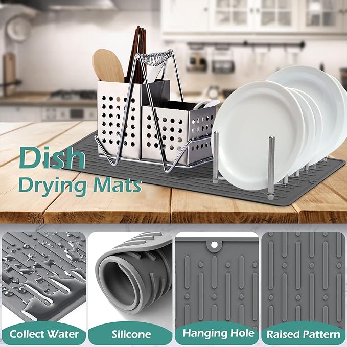 Dish Drying Mats, Heat-resistant Silicone Mat - Image 3