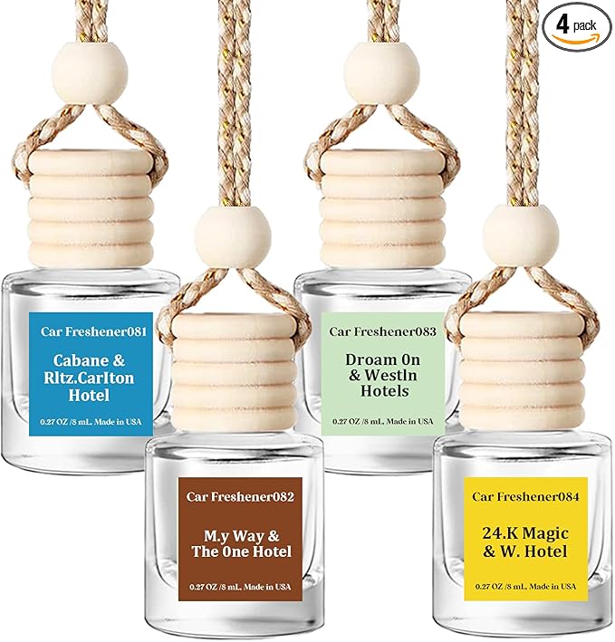 HoogaLife Car Air Freshener Diffuser 4 Pack Hanging Car Freshener by HoogaLife