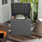 Patiowell 30 Gallon Resin Deck Box, Outdoor Storage Box for Patio Furniture, Deliveries, Pool Supplies,Waterproof and Lockable, Grey - Image 2