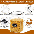4 Pack Large Airtight Food Storage Containers - Image 3
