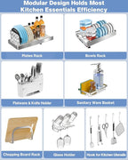 2 Tier Extra Large Over The Sink Dish Drying Rack, Expandable Stainless Steel - Image 3