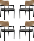 Grand patio Outdoor Dining Chair Set of 4, 4 Pieces Patio Dining Chairs, Stackable Wicker Chairs Set with Cushions Armrest for Restaurant, Outdoor, Garden, Porch, Lawn and Poolside by GrandPatio