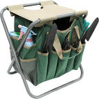 MDSTOP Folding Gardening Stool with Detachable Storage Tote Bag, Gardening Tools Set Organizer for Fishing Outdoor Sports Hiking Camping Garden, Gardening Gifts for Mom/Dad and Gardeners (Polyester) - Image 9