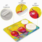 Red Apple On Yellow Background Dish Drying Mat - Image 4