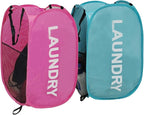 Larpur Pop Up Laundry Baskets, 2 Pack Mesh Laundry Hampers Collapsible Clothes - Image 9