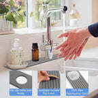 Stone Faucet Mat for Kitchen Sink- 23.6''x 3.9''Diatomite Fast-Drying Faucet Mat - Image 3