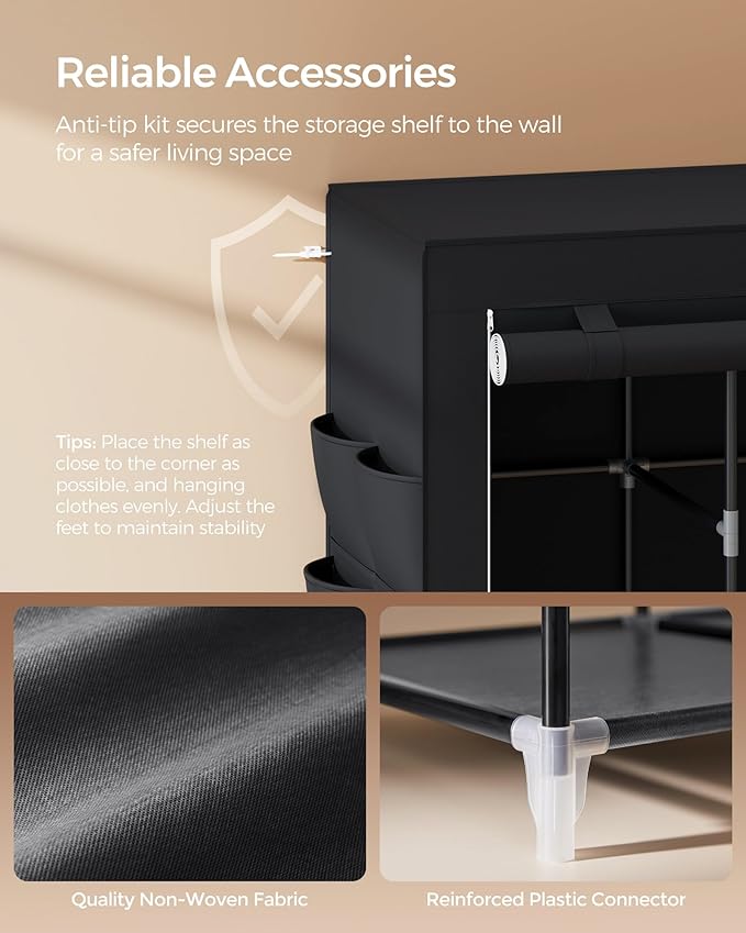 SONGMICS Portable Closet, Wardrobe Closet Organizer - Image 7