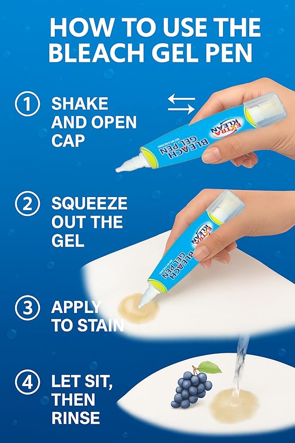 Bleach Gel Pen – Double-Ended Stain Remover Pen - Image 4