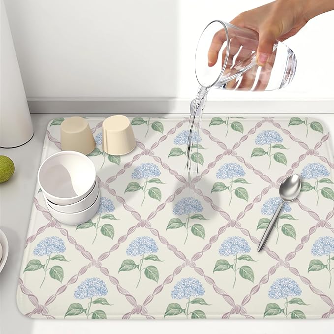 Hydrangea Floral Dish Drying Mat - Image 6