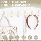 Coat Rack Wall Mount, 2 Pack Coat Hooks Hanger Wall Double Hook Rack Rail Towel - Image 4