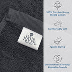 DAN RIVER Bath Towels Set of 4, 27 x 54 Inches, 100% Cotton, Larger & Lighter - Image 3