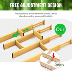 ANTOWIN Bamboo Drawer Dividers, Expandable Drawer Separators Splitter, 17-22 - Image 9