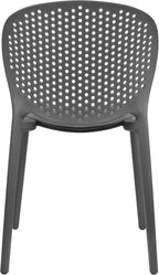 2xhome Patio Dining Chair | Modern Stackable Outdoor Pool Side Chair | Weather Resistant Plastic for Yard, Porch, Balcony, Kitchen, Gray, Single, Set of 1 - Image 7